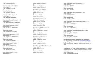 Code : Flowers-AA244533                 Code : Medley2-1B9BBCF8                 Super Nick-Jigsaw Dora The Explorer v1.1.8.1
                                        or                                      Name: Super771
Super Jigsaw Great Art v1.2.1.5         Name: Asu Shrestha                      Code : Dora-23737751
Name: Super771                          Code : Medley2-AA2444F8                 or
Code : GreatArt-37377A4C                                                        Name: Asu Shrestha
or                                      Super Jigsaw Pets v1.1.2.0              Code : Dora-35448851
Name: Asu Shrestha                      Name: Super771
Code : GreatArt-54488A4C                Code : Pets-2373779F                    Super Nick-Jigsaw Fairly OddParents v1.1.8.1
                                        or                                      Name: Super771
Super Jigsaw Kinkade v1.1.8.0           Name: Asu Shrestha                      Code : Odd-91B9BB90
Name: Super771                          Code : Pets-3544889F                    or
Code : Kinkade-1B9BBD69                                                         Name: Asu Shrestha
                                        Super Jigsaw Retro v1.4.1.0             Code : Odd-9AA24410
Super Jigsaw Kinkade Holiday v1.1.8.0   Name: arnold Reinhold
Name: Super771                          Code : RETRO-9E9920B                    Super Nick-Jigsaw Jimmy Neutron Boy Genius v1.1.8.0
Code : KinkadeHoliday-CDDED953          or                                      Name: Super771
                                        Name: Asu Shrestha                      Code : Neutron-1B9BBEC4
Super Jigsaw Landscapes v1.0.0.17       Code : Retro-6A8911AB                   or
Name: Super771                                                                  Name: Asu Shrestha
Code : Landscapes-DCDDE7B5              Super Jigsaw USA Starter v1.1.4.0       Code : Neutron-AA2446C4
or                                      Name: Super771
Name: Asu Shrestha                      Code : USAStarter-DCDE098C              Super Nick-Jigsaw SpongeBob SquarePants v1.1.8.0
Code : Landscapes-512227B5              or                                      Name: Super771
                                        Name: Asu Shrestha                      Code : SpongeBob-6E6F0300
Super Jigsaw Lighthouses v1.2.3.1       Code : USAStarter-5122498C              or
Name: Super771                                                                  Name: Asu Shrestha
Code : Lighthouses-B9BBDCC1             Super Jigsaw Wyland v1.1.8.0            Code : SpongeBob-A8912300
or                                      Name: Super771
Name: Asu Shrestha                      Code : Wyland-8DCDE0F4                  nih ada lagi serial number yang terbaru dari gamehouse....
Code : Lighthouses-A2445CC1             or                                      (gw rekomendasiin download dari ftp://66.203.123.94/pub/
                                        Name: Asu Shrestha                      jangan dari gamehouse.com soalnya mereka udah tau kalo
Super Jigsaw Medley v1.0.0.17           Code : Wyland-D51224F4                  serial mereka banyak yang hack...anw sori basa basinya...ni
Name: Super771                                                                  dia ni...
Code : Medley-8DCDDE63                  Super Nick-Jigsaw Blue Clues v1.1.8.0
or                                      Name: Super771
Name: Asu Shrestha                      Code : Blue-2373773F                    Wedding Dash 2®: Rings Around the World v 1.0.0.74, yang
Code : Medley-D5122263                  or                                      suka banget ama gem wedding dashnya si Quinn, ini sequel
                                        Name: Asu Shrestha                      terbarunya...
Super Jigsaw Medley 2 v1.3.0.1          Code : Blue-3544883F                    Name: Asu Shrestha
Name: Super771                                                                  Code : RBWCS6DE6JFMNSM
 