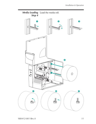 Installation & Operation



    Media Loading Load the media roll.
           Step 4




980412-001 Rev.A                                             11
 