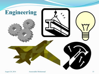 Engineering
August 28, 2016 Ameeroddin Mohammad 15
 