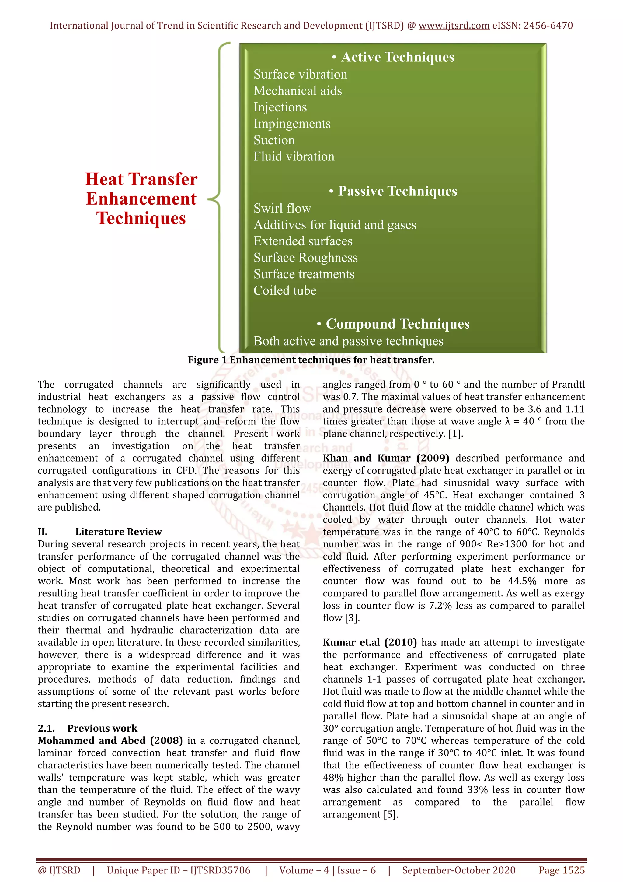 CFD Analysis for Heat Transfer Enhancement of a Corrugated Plate Heat ...
