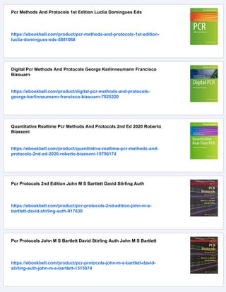 Pcr Protocols Methods In Molecular Biology 687 3rd Ed 2011 Daniel J ...