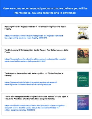 The Metacognition Handbook A Practical Guide For Teachers And School ...