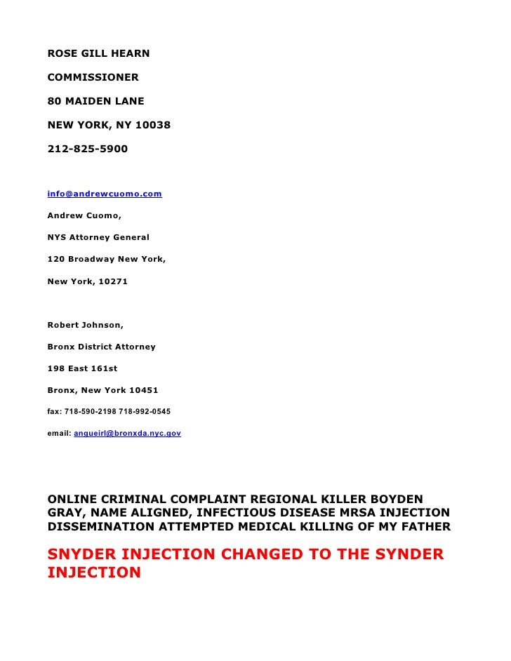 CRIMINAL PLAINT ATTEMPTED MURDER BOYDEN GRAY