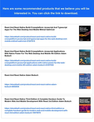 React And React Native Fifth Edition 5th Edition Mikhail Sakhniuk | PDF