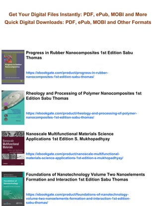 Biomaterial Applications Macro to Nanoscale 1st Edition Sabu Thomas | PDF