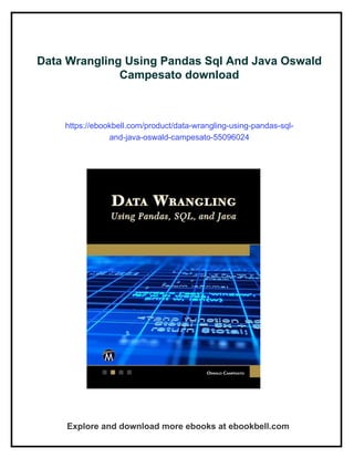 Data Wrangling Using Pandas Sql And Java Oswald Campesato | PDF
