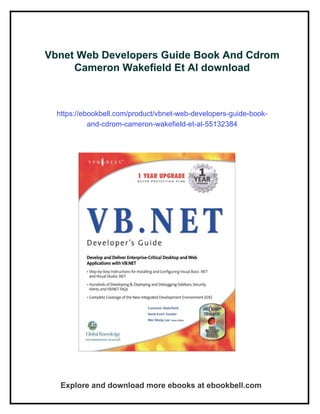 Vbnet Web Developers Guide Book And Cdrom Cameron Wakefield Et Al | PDF