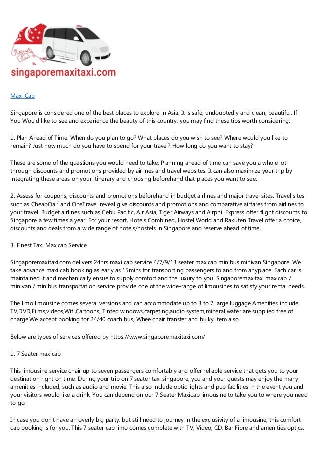 Crucial Tips Singapore Travel And The Very Best Minibus