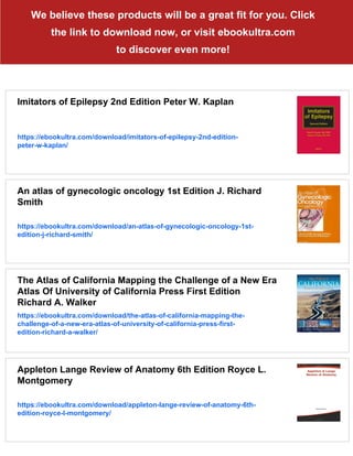Atlas of epilepsy 2nd Edition Richard Appleton | PDF