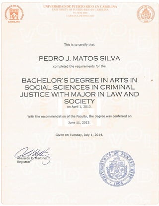 Certificate of graduation