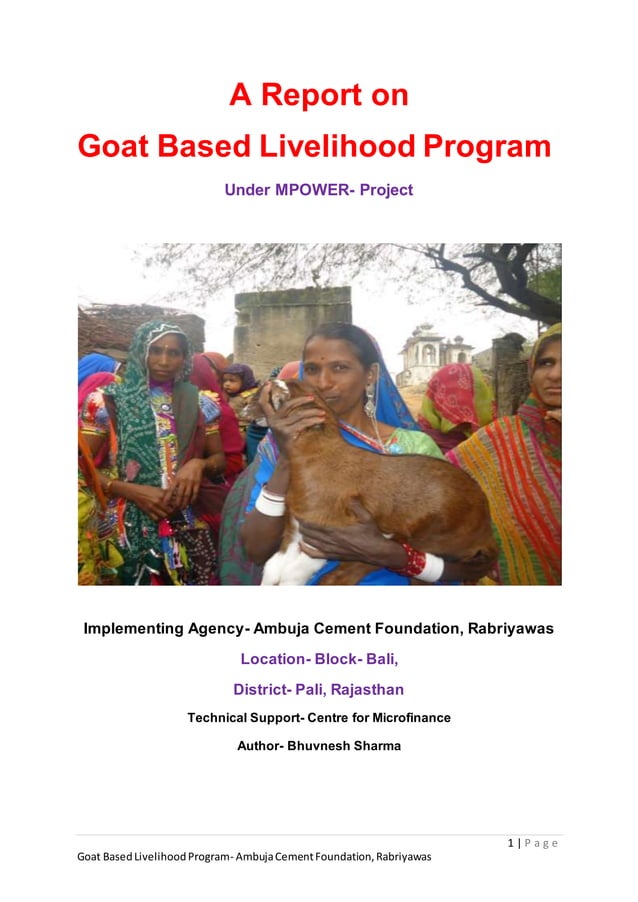 A Report on goat program | PDF