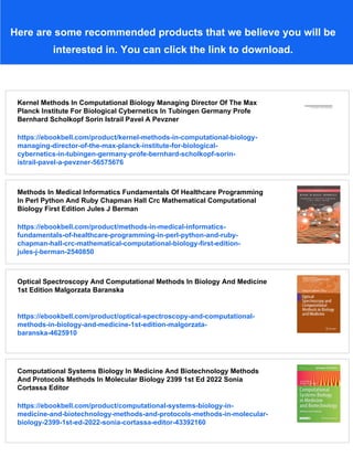 Methods In Computational Biology Ross Carlson Herbert Sauro | PDF