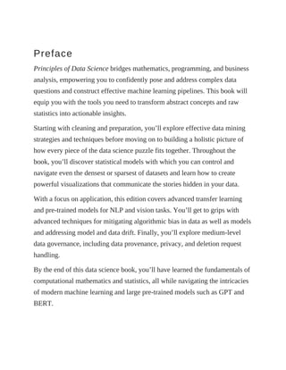 Principles Of Data Science Third Edition 3rd Edition Sinan Ozdemir | PDF