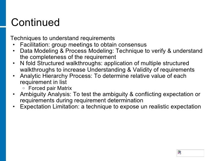 Requirement Determination Process