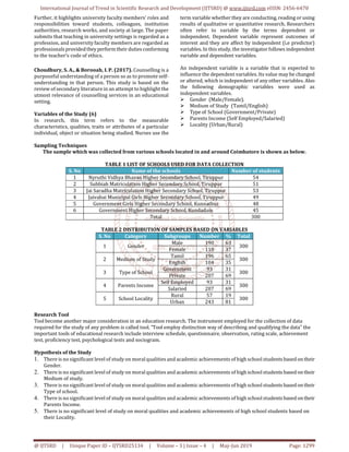 A Study on Moral Qualities and Academic Achievements of High School ...