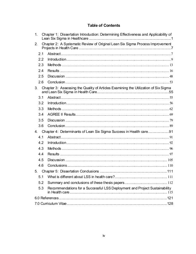 Phd thesis six sigma