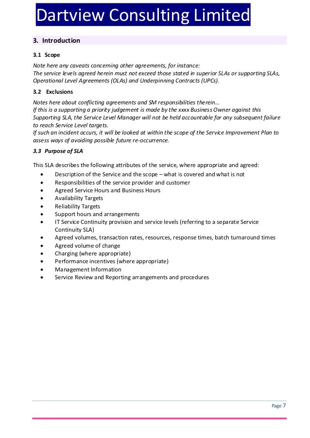 scope of services agreement template itil service level agreement template scope of services agreement template itil service level agreement template
