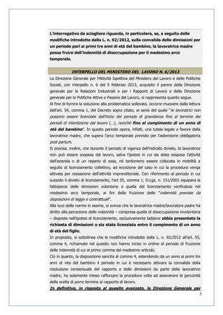 277 dimissione lavoratrice-madre_e_indennit_di_disoccupazione ...