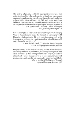 Emerging Ritual In Secular Societies A Transdisciplinary Conversation ...