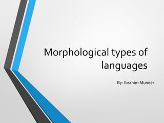 Morphological types of
languages
By: Ibrahim Muneer
 