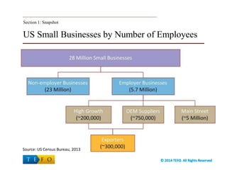 US Small Businesses by Number of Employees
Section 1: Snapshot
Source: US Census Bureau, 2013
 