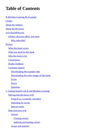 R Machine Learning By Example Raghav Bali Dipanjan Sarkar | PDF