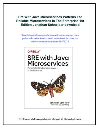 Sre With Java Microservices Patterns For Reliable Microservices In The ...