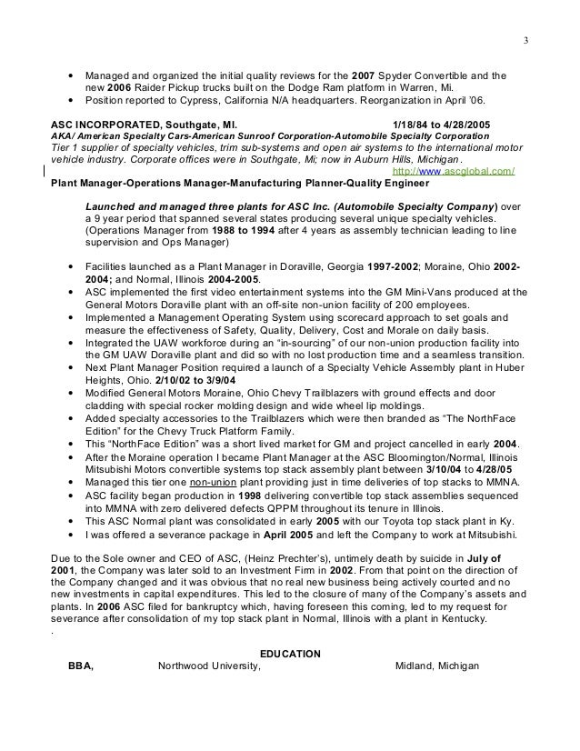 Plant Manager Resume customers 3 2 3 Plant Manager Resume be sociable 2 3
