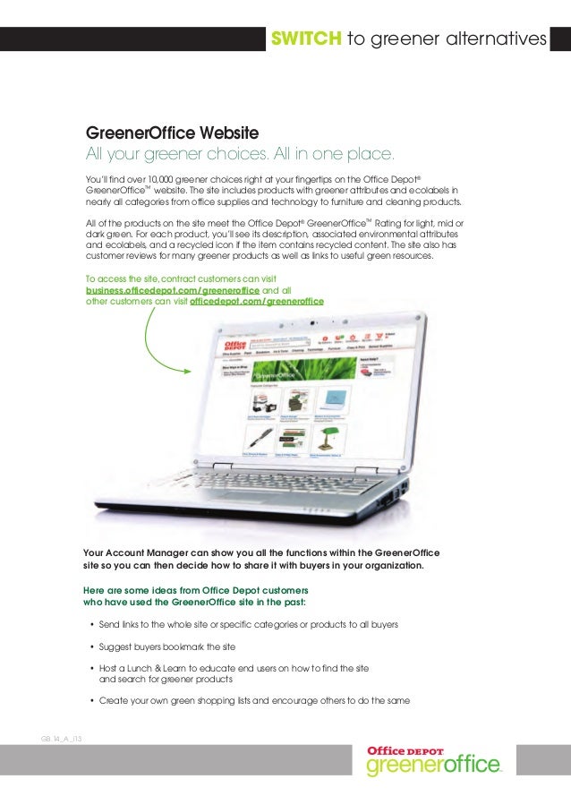 Office Depot Greener Purchasing Program 2014