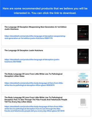 The Language Of Deception Weaponizing Next Generation Ai Hutchens | PDF