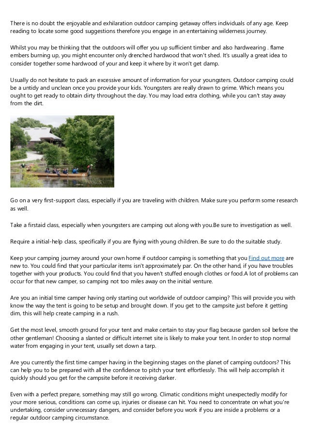 Camping Outdoors Doesn T Have To Be Rough Check This Out Suggestions