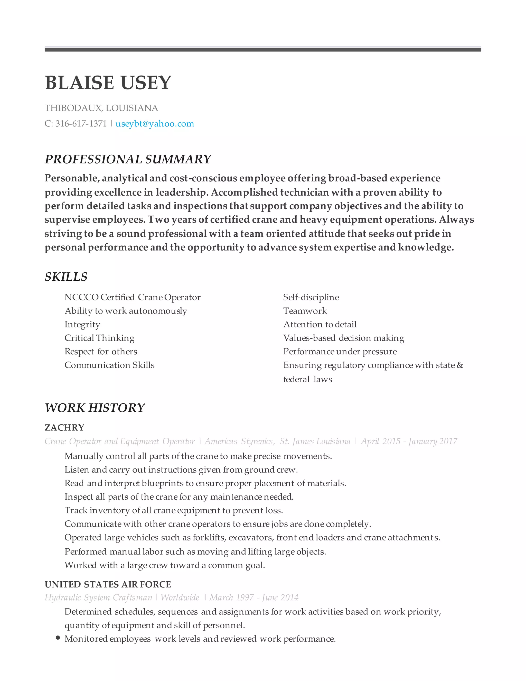 Resume Crane Operator PDF - Resume Crane Operator 1 2048 