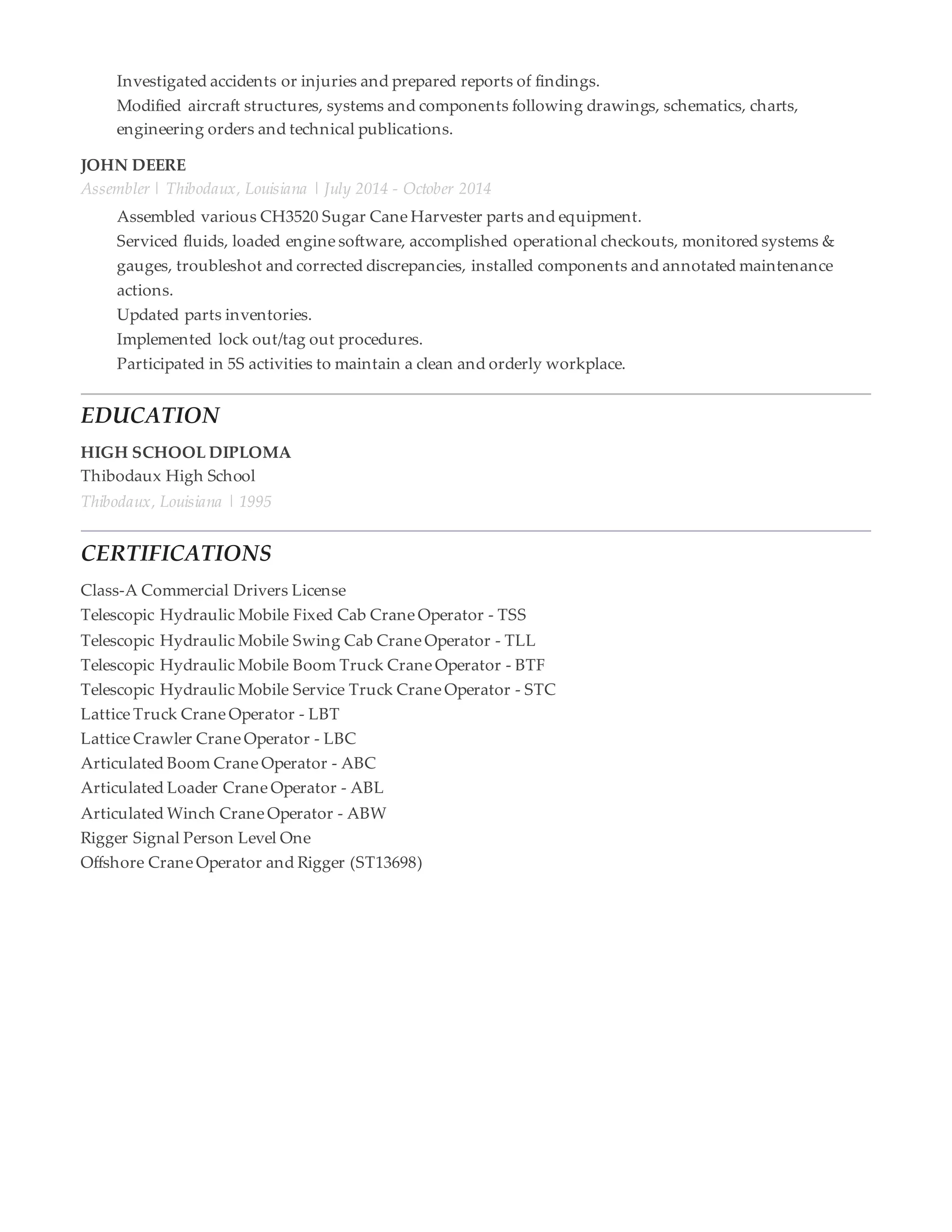 Resume Crane Operator PDF - Resume Crane Operator 2 2048 