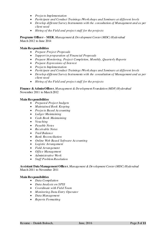 Resume Danish Baloach