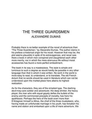love him and admire him, and yet it is hard to tell why upon any
logical or ethical principles we should do either. Yet when he gets
very drunk, or when he hangs his wife because he finds that she
bears upon her shoulder the mark of a criminal conviction, we feel
that he has done in each case exactly the right thing. Generally a
novelist seeks by contrasting his hero with more commonplace
characters to set him off in relief, but in this novel almost everybody
is a hero, and all are equally and superlatively great and admirable,
except perhaps the poor woman who has been hanged and comes
to life again and engages in divers diabolical plots against the rest of
the world.
 