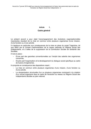 Accord du 7 janvier 2016 relatif aux mesures d’accompagnement en faveur des personnels dans le cadre de
l’évolution du Rég...