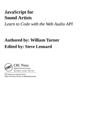 Javascript For Sound Artists Learn To Code With The Web Audio Api ...