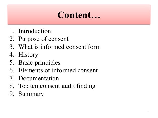 What are the 8 elements of informed consent slide share