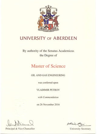 Master of science (University of Aberdeen)
