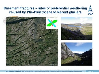 DEA Deutsche Erdoel AG PAGE 25
Basement fractures – sites of preferential weathering
re-used by Plio-Pleistocene to Recent glaciers
4
June 1st, 2016, Chris Parry, Wilson Cycles and the Opening of the North Atlantic & Norwegian-Greenland Sea
 