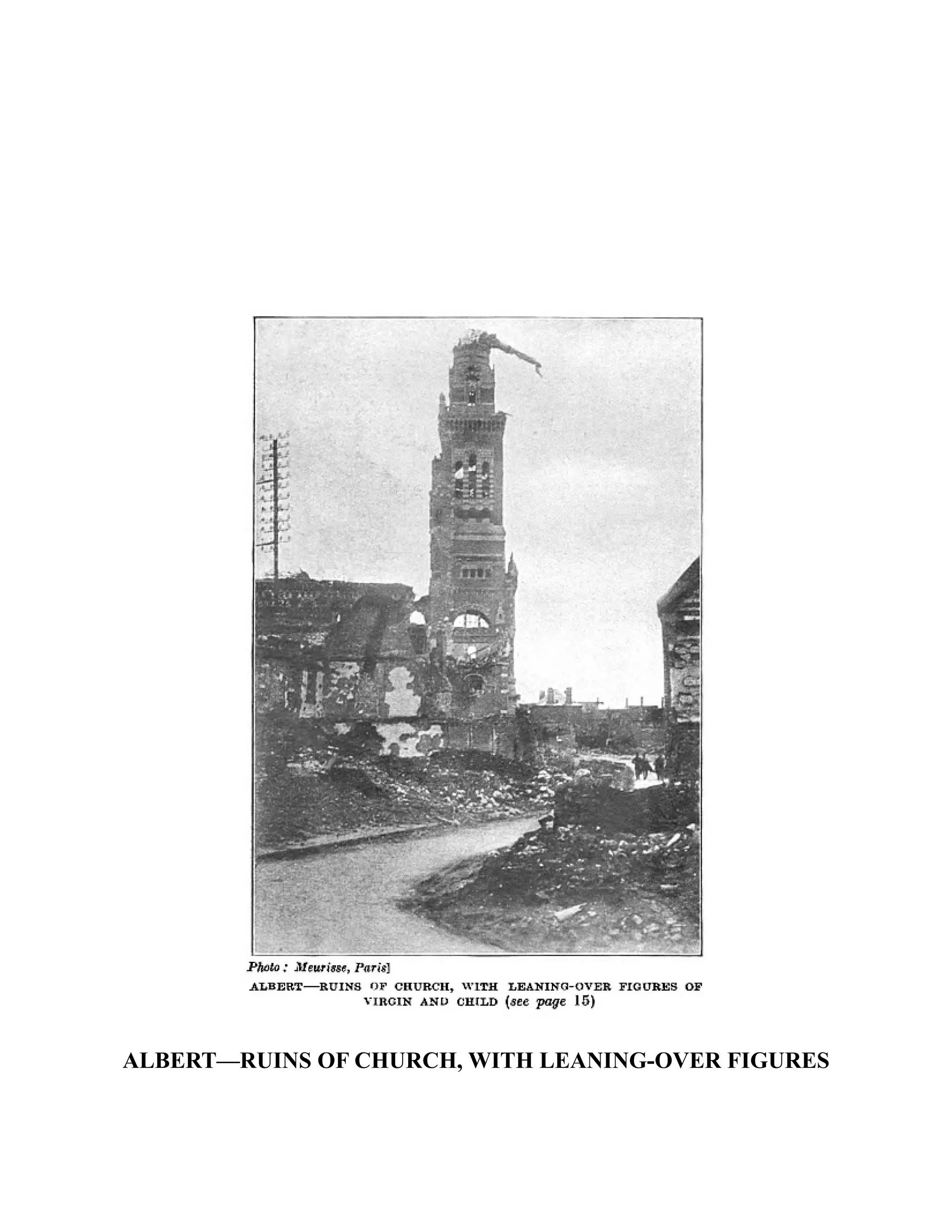 ALBERT—RUINS OF CHURCH, WITH LEANING-OVER FIGURES
 