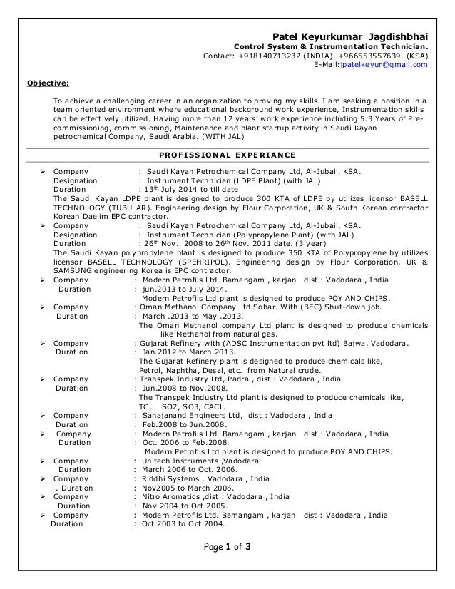 Keyur Patel Inst Tech Abro Latest Update Cv