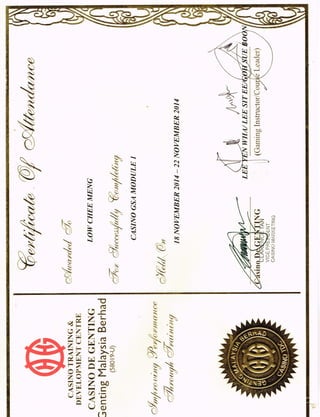Certificate of GSA training
