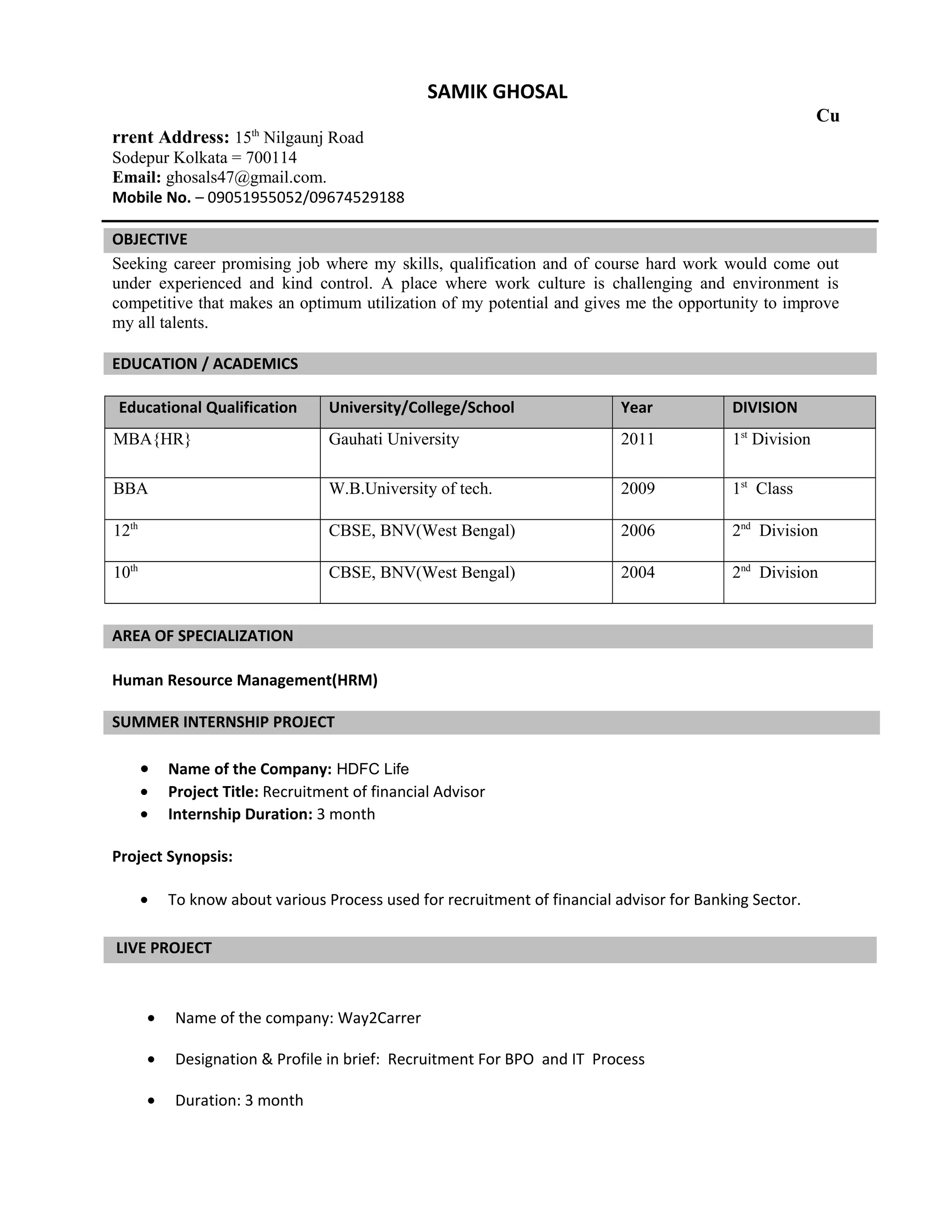 Samik Ghosal C.V (2) PDF