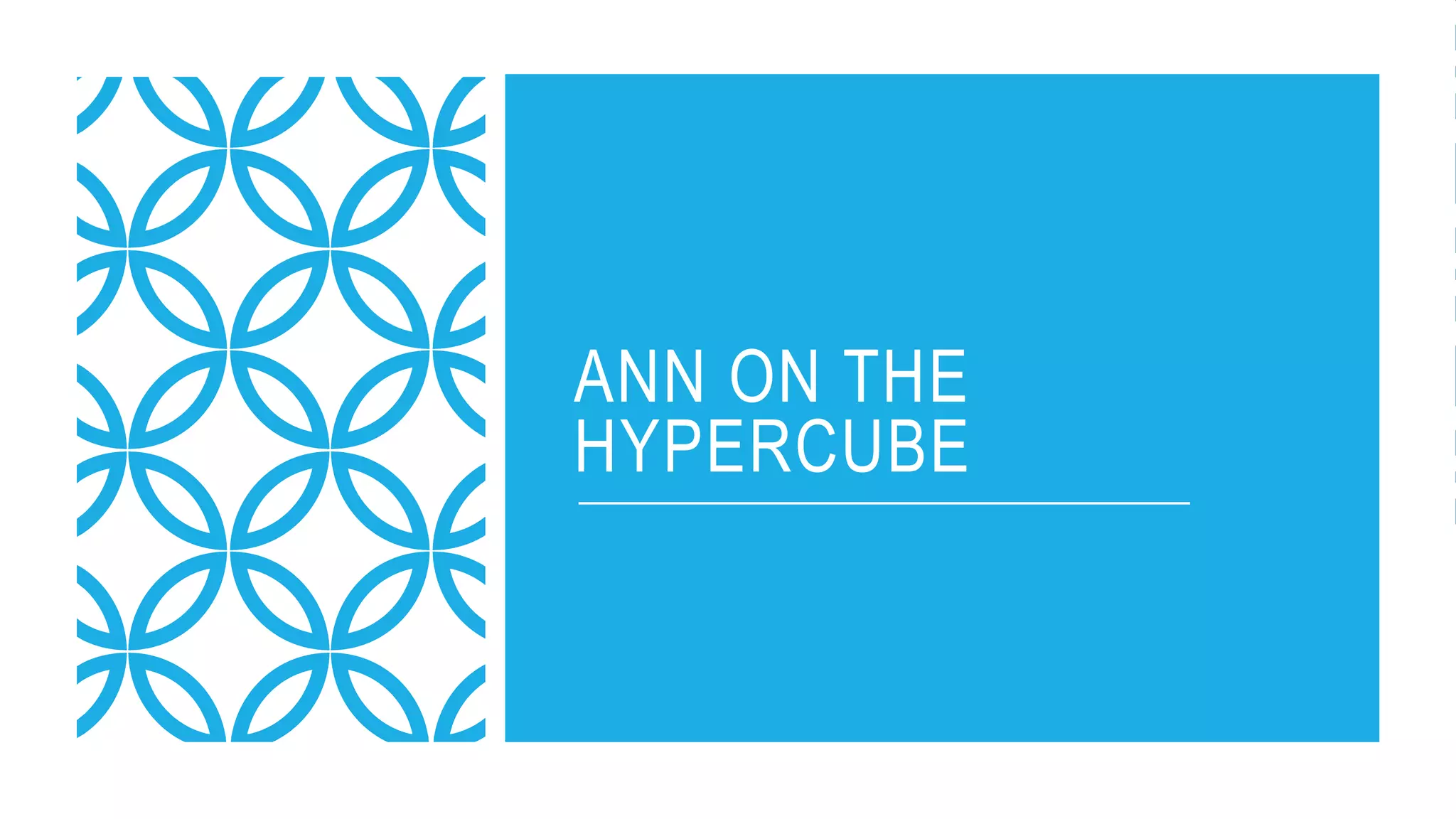 ANN ON THE
HYPERCUBE
 