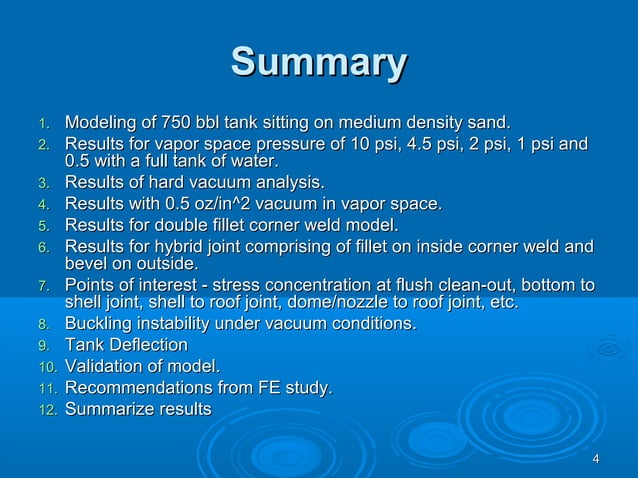 API 12F Shop Welded Tank Pressure Analysis | PPT