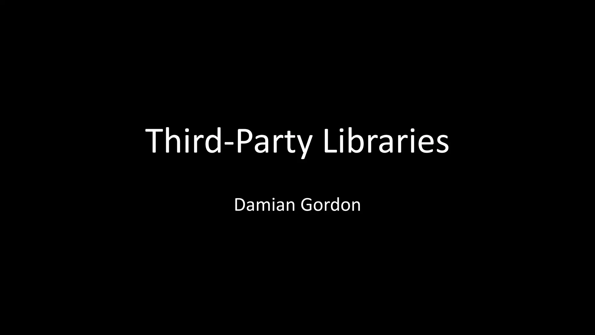 Python: Third-Party Libraries | PPT