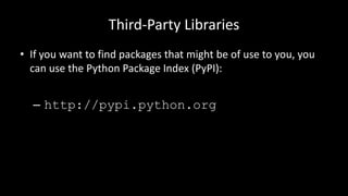 Python: Third-Party Libraries | PPT