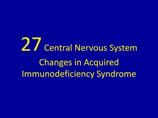 27Central Nervous System
Changes in Acquired
Immunodeficiency Syndrome
 