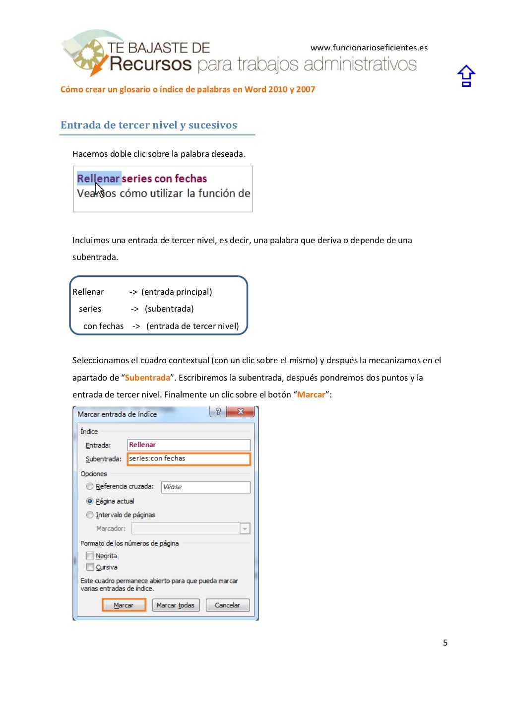 Cómo crear un glosario o índice de palabras o términos en word 2010 y…